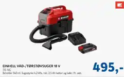 Davidsen Einhell våd-/tørstøvsuger 18 v tilbud