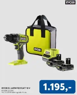 Davidsen Ryobi El-værktøjssæt 18 v tilbud