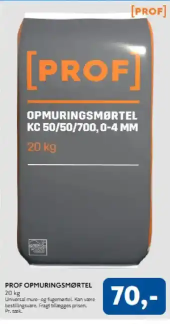 Davidsen Prof opmuringsmørtel tilbud