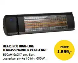 XL-BYG Heat1 Eco high-line terrassevarmer væghængt tilbud