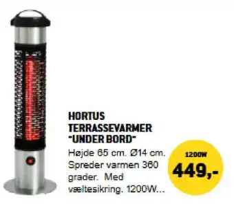 XL-BYG Hortus terrassevarmer "Under bord" tilbud
