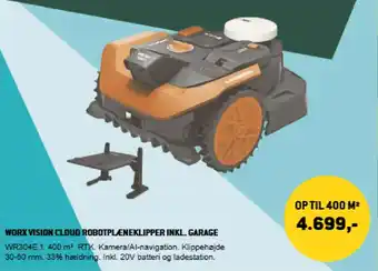 XL-BYG Worx vision cloud robotplæneklipper inkl. garage tilbud