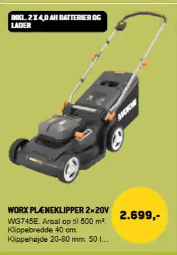XL-BYG Worx pleneklipper 2x20v tilbud