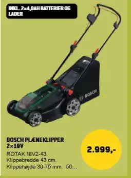XL-BYG Bosch plæneklipper 2x18v tilbud