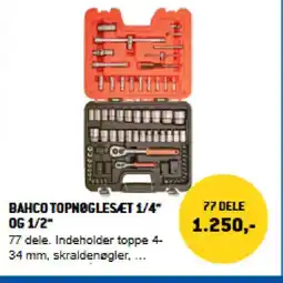 XL-BYG Bahco tophøglesæt 1/4" og 1/2" tilbud