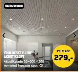 XL-BYG Troldtekt V-line akustikloft tilbud