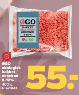 Netto ØGO Økologisk hakket oksekød 8-12% tilbud