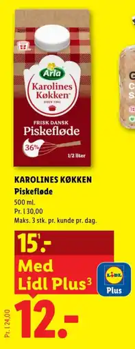 Lidl Karolines Køkken Piskefløde tilbud