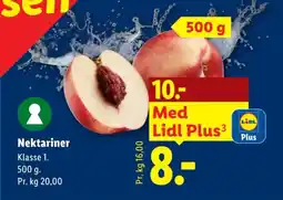 Lidl Nektariner Klasse 1. 500 g. tilbud