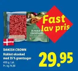 Lidl Danish Crown Hakket oksekød med 35% grøntsager tilbud