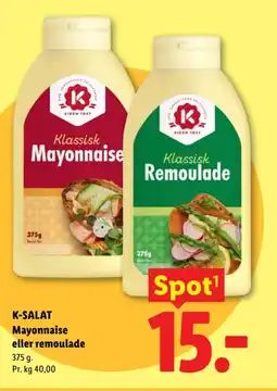 Lidl K-Salat Mayonnaise eller remoulade tilbud