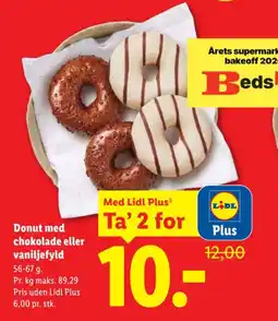 Lidl Donut med chokolade eller vaniljefyld tilbud