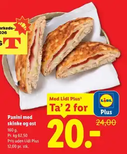 Lidl Panini med skinke og ost tilbud