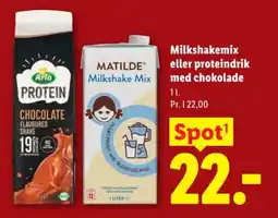 Lidl Milkshakemix eller proteindrik med chokolade tilbud