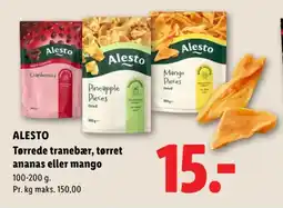 Lidl Alesto Tørrede tranebær, tørret ananas eller mango tilbud