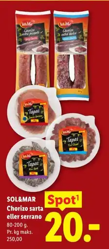 Lidl Sol&Mar Chorizo sarta eller serrano tilbud