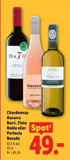 Lidl Chardonnay Navarra Barri, Tinto Roble eller Perfecto Rosado tilbud