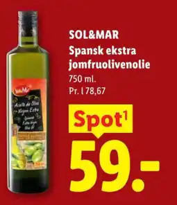 Lidl Sol&Mar Spansk ekstra jomfruolivenolie tilbud