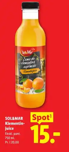 Lidl Sol&Mar Klementin- juice tilbud