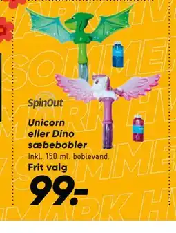 Bilka Unicorn eller Dino sæbebobler tilbud