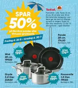 Bilka Spar 50% på Nordica pander eller Virtuoso grydeserie tilbud
