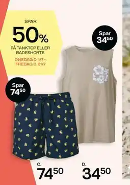 Bilka TANKTOP ELLER BADESHORTS tilbud