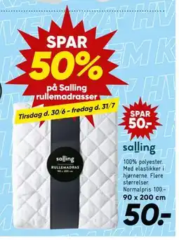 Bilka Salling rullemadrasser tilbud