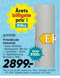 Bilka gorenje Fritstående køleskab tilbud