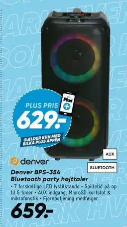 Bilka Denver BPS-354 Bluetooth party højttaler tilbud