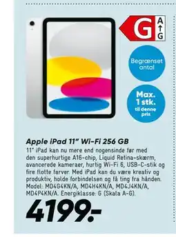 Bilka Apple iPad 11” Wi-Fi 256 GB tilbud