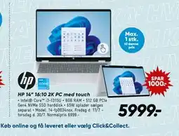 Bilka HP 14” 16:10 2K PC med touch tilbud