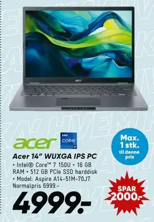Bilka Acer 14” WUXGA IPS PC tilbud