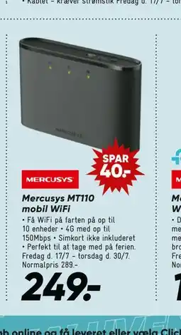 Bilka Mercusys MT110 mobil WiFi tilbud