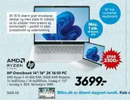 Bilka HP Omnibook 14”/16” 2K 16:10 PC tilbud