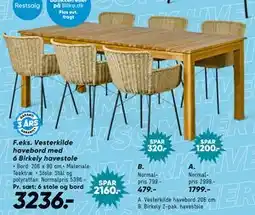Bilka Vesterkilde havebord med 6 Birkely havestole tilbud