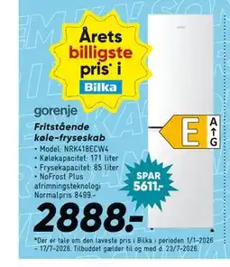 Bilka gorenje Fritstående køle-fryseskab tilbud