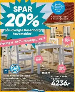 Bilka SPAR 20% udvalgte Rosenborg havemøbler tilbud