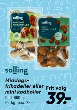 Bilka Middagsfrikadeller eller mini kødboller tilbud