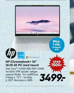 Bilka HP Chromebook+ 14” 16:10 2K PC med touch tilbud