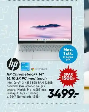 Bilka HP Chromebook+ 14” 16:10 2K PC med touch tilbud