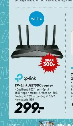Bilka TP-Link AX1500 router tilbud