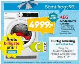 Bilka AEG Kondenstørretumbler tilbud