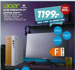 Bilka ACER PREDATOR 27” gaming skærm tilbud