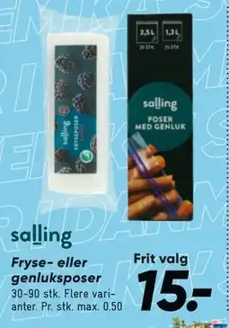 Bilka salling Fryse- eller genluksposer tilbud