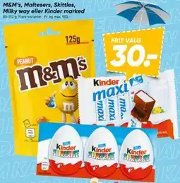 Bilka M&M’s, Maltesers, Skittles, Milky way eller Kinder marked tilbud