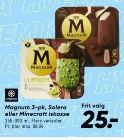 Bilka Magnum 3-pk, Solero eller Minecraft iskasse tilbud