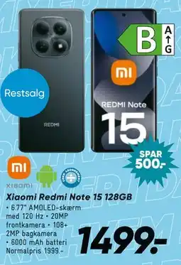 Bilka Xiaomi Redmi Note 15 128GB tilbud