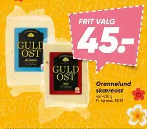 Bilka Grønnelund skæreost tilbud