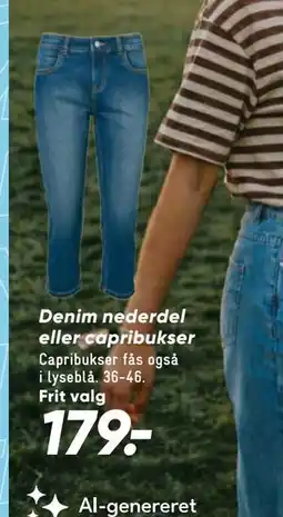 Bilka Denim nederdel eller capribukser tilbud