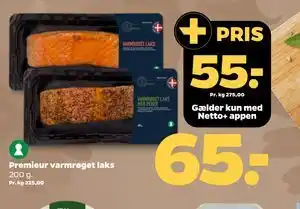Netto Premieur varmrøget laks tilbud